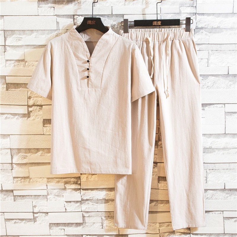 Mens Co-Ord Set | Summery Lounge Set-Men Outfit Set-Eltrendio