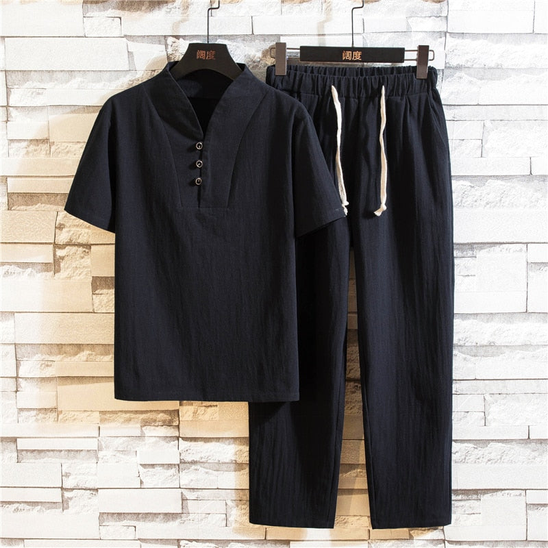 Mens Co-Ord Set | Summery Lounge Set-Men Outfit Set-Eltrendio