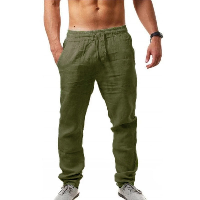 Mens Trousers | Loose Fit Drawstring Pants-Men Pants-Eltrendio