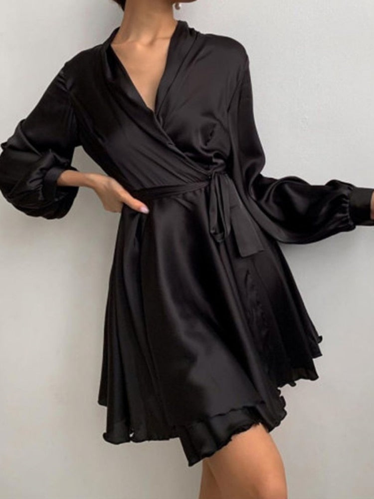 Formal Dresses | Wrap Cocktail Midi Dress-Women Dress-Eltrendio