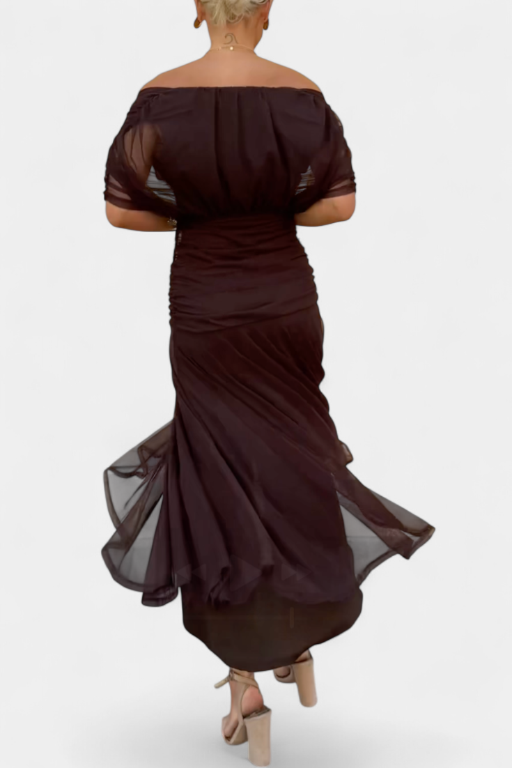 Dresses For Women | Off Shoulder Midi Dress-Women Dress-Eltrendio