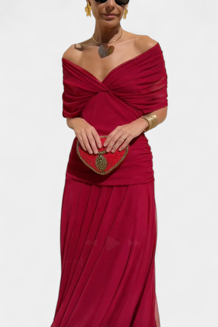 Dresses For Women | Off Shoulder Midi Dress-Women Dress-Eltrendio