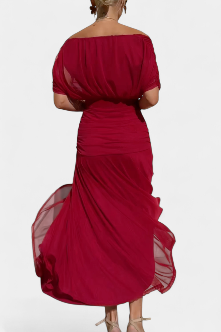 Dresses For Women | Off Shoulder Midi Dress-Women Dress-Eltrendio