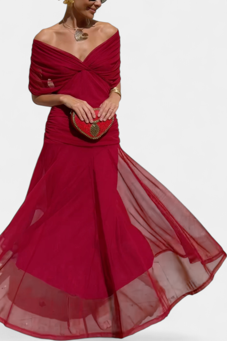 Dresses For Women | Off Shoulder Midi Dress-Women Dress-Eltrendio