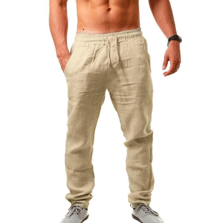 Mens Trousers | Loose Fit Drawstring Pants-Men Pants-Eltrendio