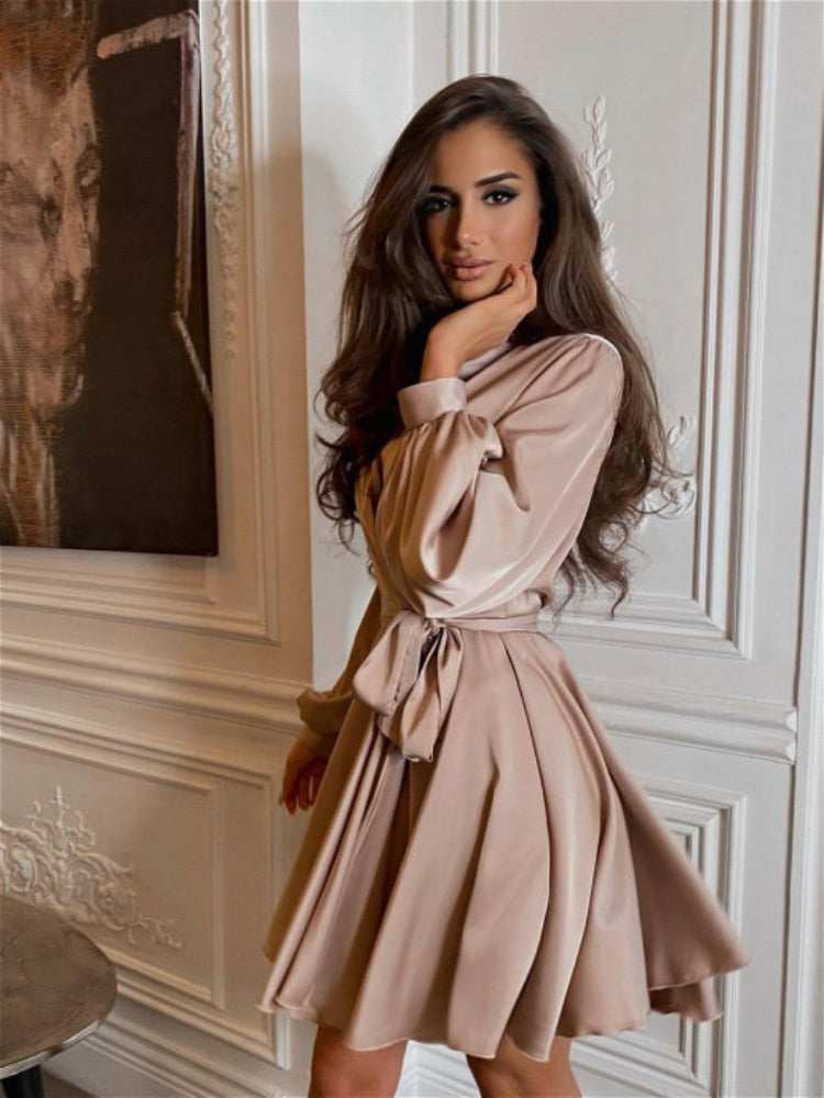 Formal Dresses | Wrap Cocktail Midi Dress-Women Dress-Eltrendio
