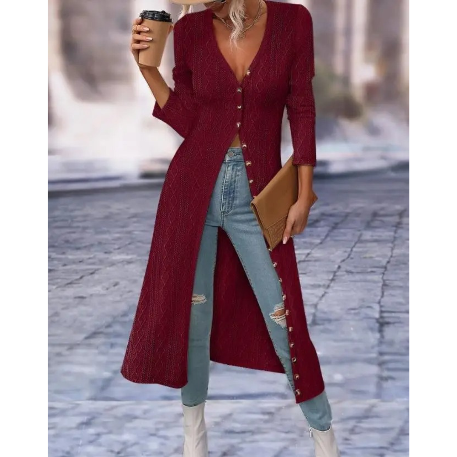 Women Cardigan | Longline Cardigan-Women Cardigan-Eltrendio