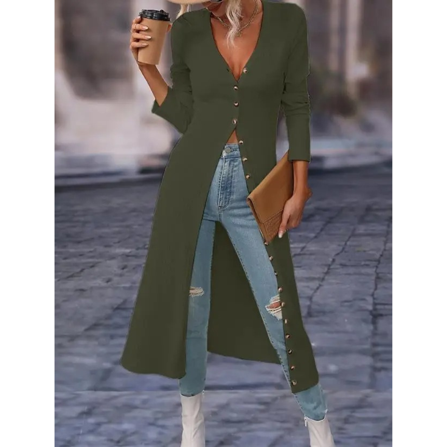 Women Cardigan | Longline Cardigan-Women Cardigan-Eltrendio
