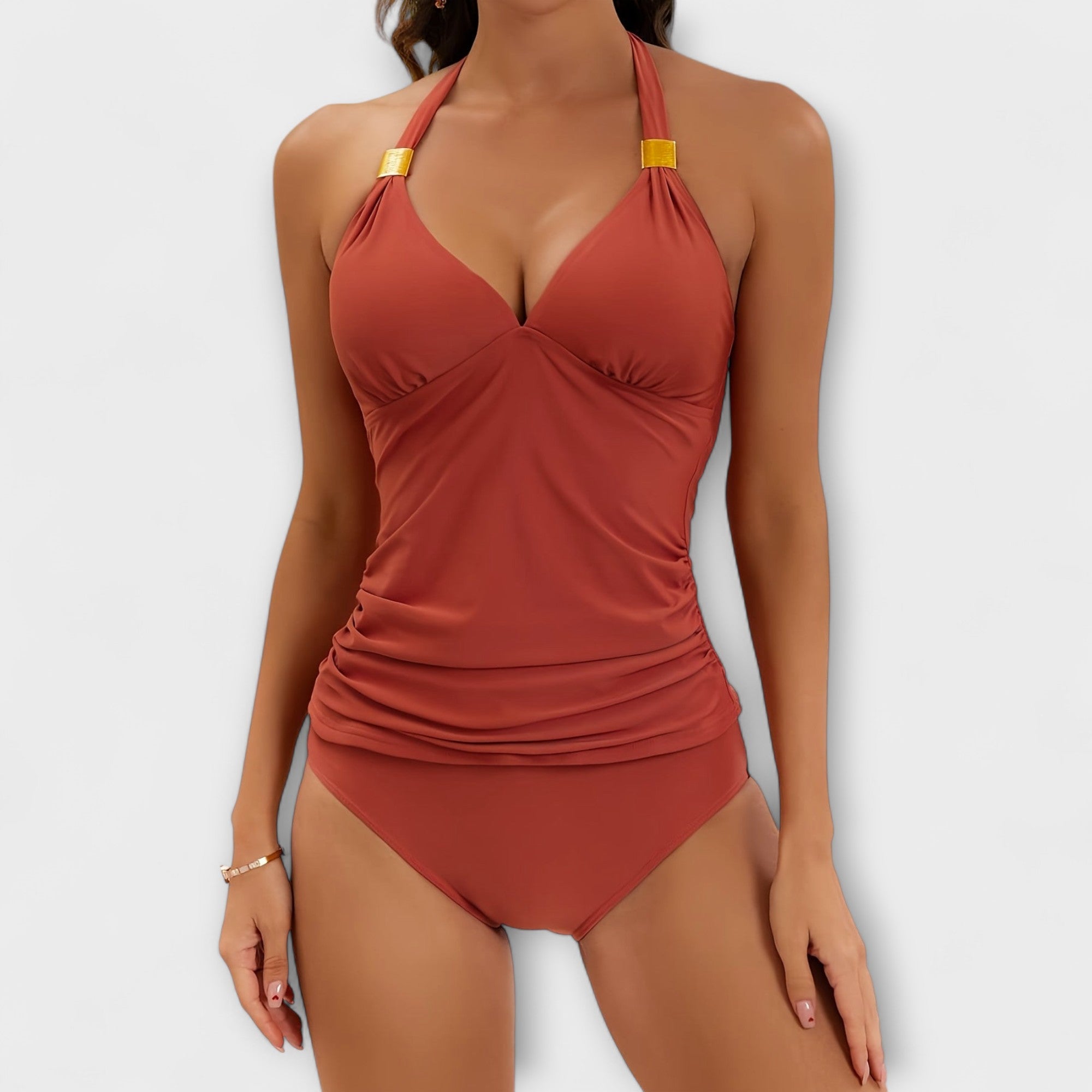 Halter Neck Swimsuit | Two Piece Swimwear-Women Swimsuit-Eltrendio