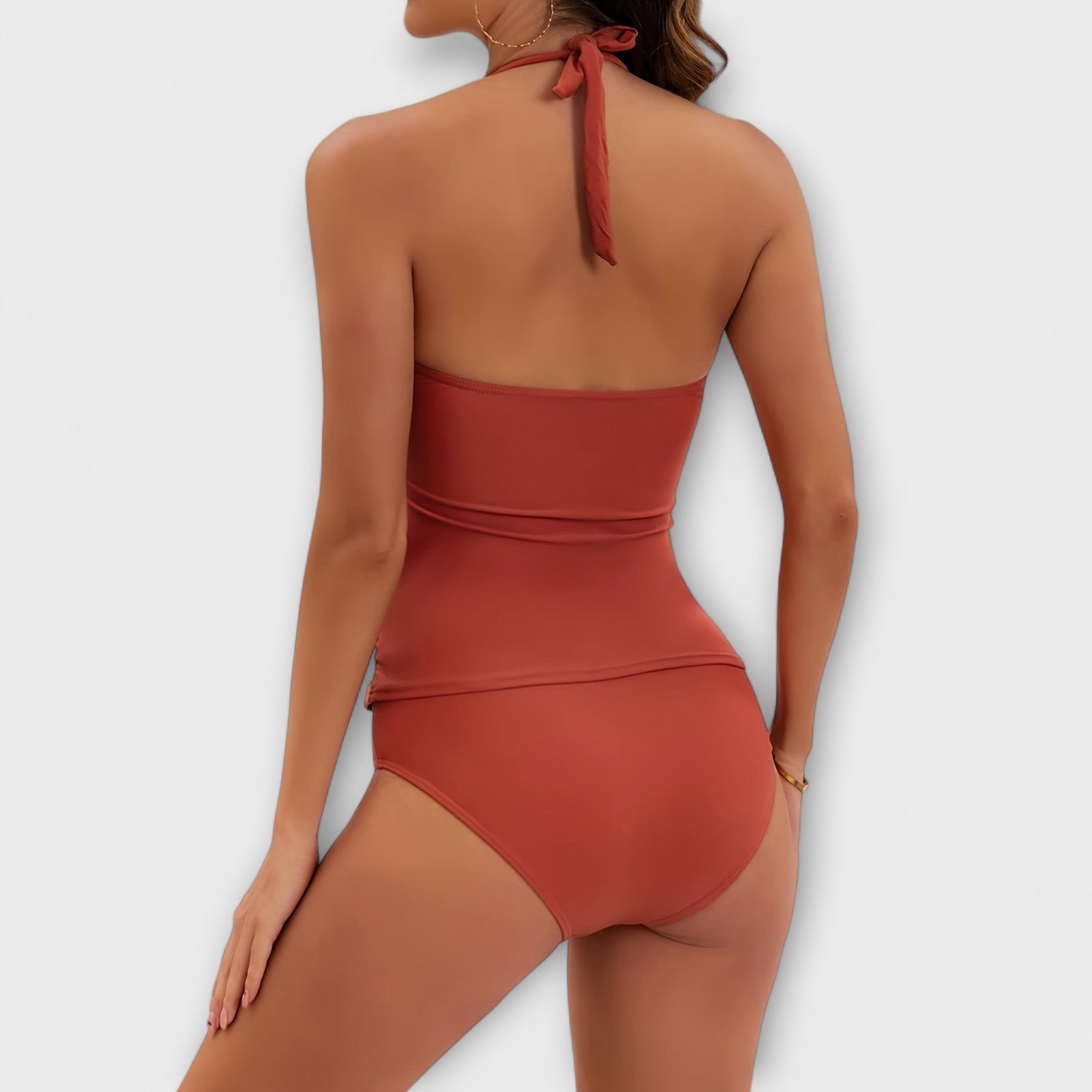 Halter Neck Swimsuit | Two Piece Swimwear-Women Swimsuit-Eltrendio