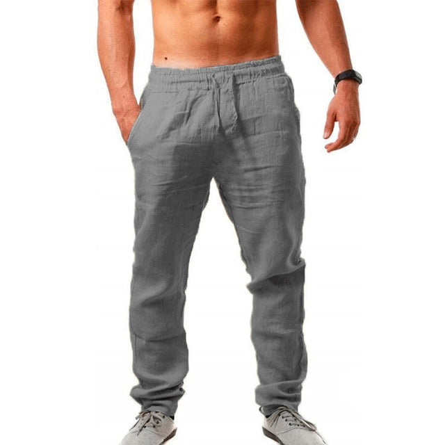 Mens Trousers | Loose Fit Drawstring Pants-Men Pants-Eltrendio