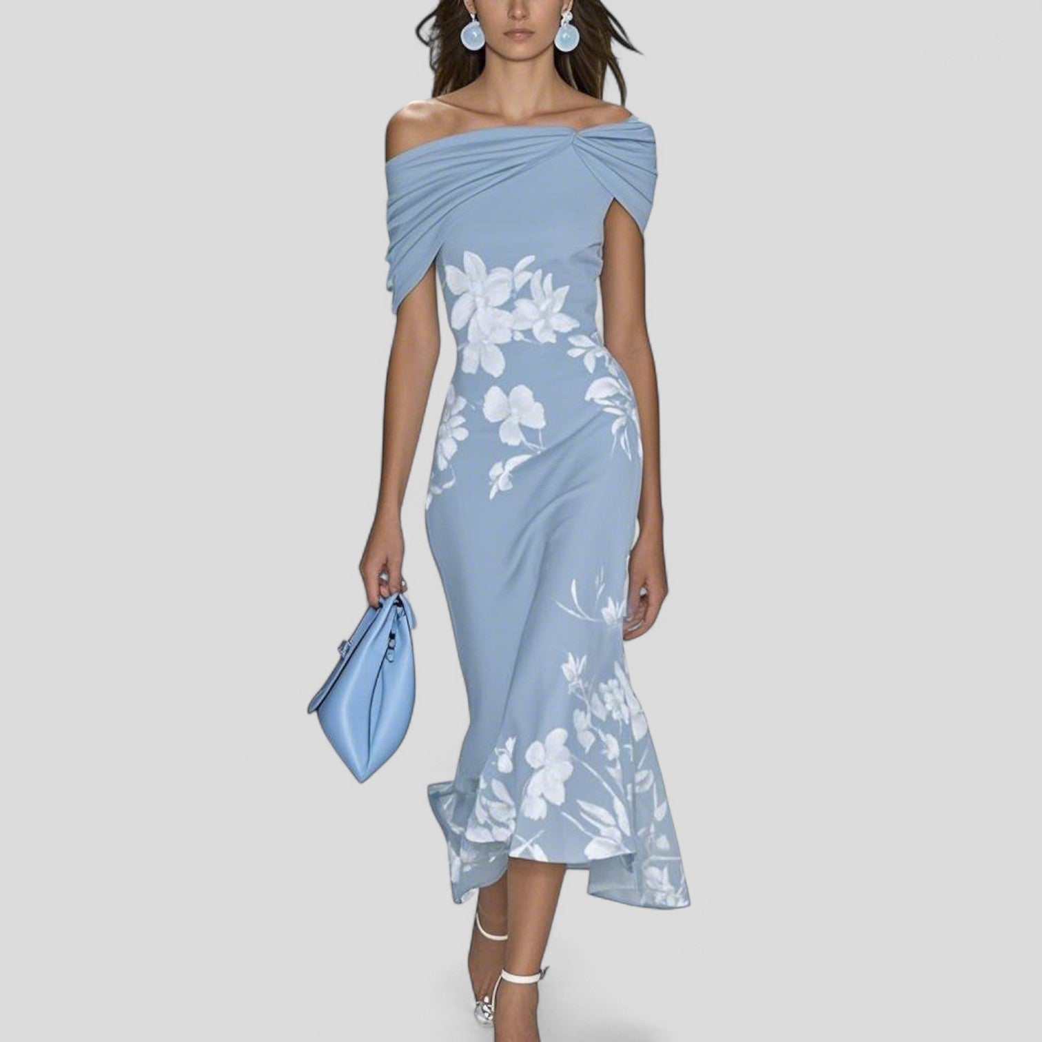 Ava | Off Shoulder Cocktail Wedding Guest Dress-Women Dress-Eltrendio