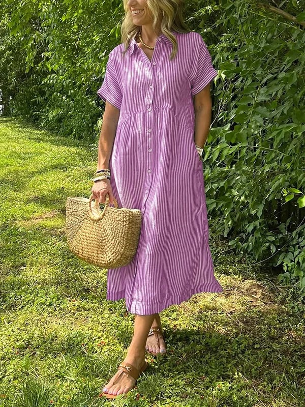 Mia | Long Button Down Summer Shirt Dress Women-Women Dress-Eltrendio