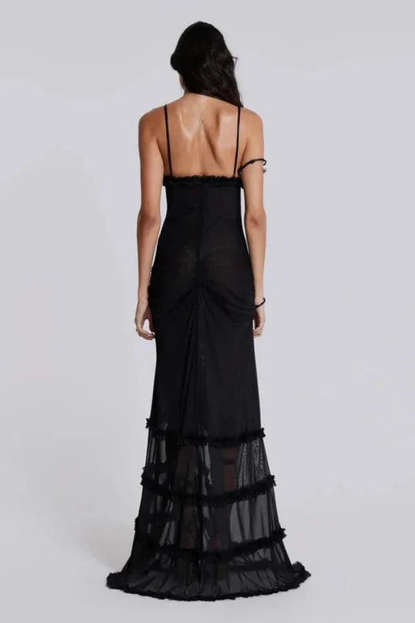Abigail | Women’s Printed Maxi Dress | Cut Out Spaghetti Strap Holiday Wear-Women Dress-Eltrendio