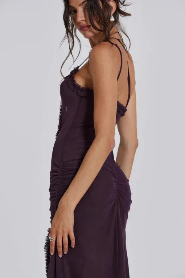 Abigail | Women’s Printed Maxi Dress | Cut Out Spaghetti Strap Holiday Wear-Women Dress-Eltrendio