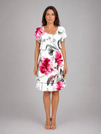 Adeline | Women’s Knee Length Dress | Layered Ruffle Flutter Sleeve
