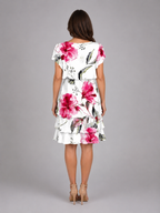 Adeline | Women’s Knee Length Dress | Layered Ruffle Flutter Sleeve 2