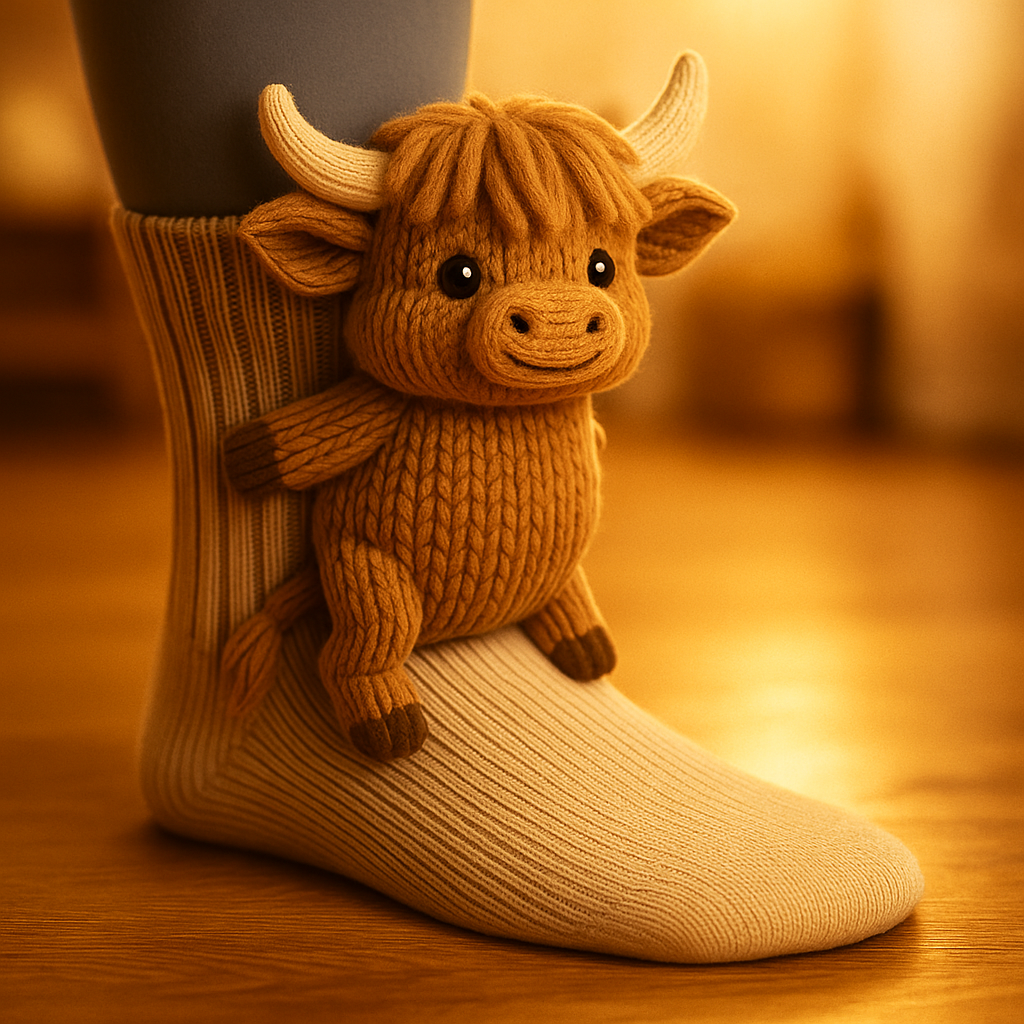 Alfie | Unisex Animal Character Socks | Ribbed Knit Crew Length Novelty Socks-Socks-Eltrendio