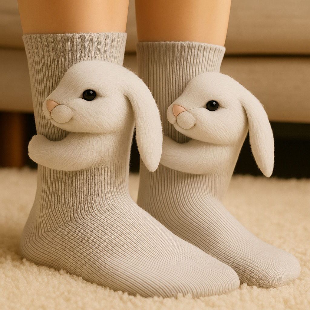 Alfie | Unisex Animal Character Socks | Ribbed Knit Crew Length Novelty Socks-Socks-Eltrendio