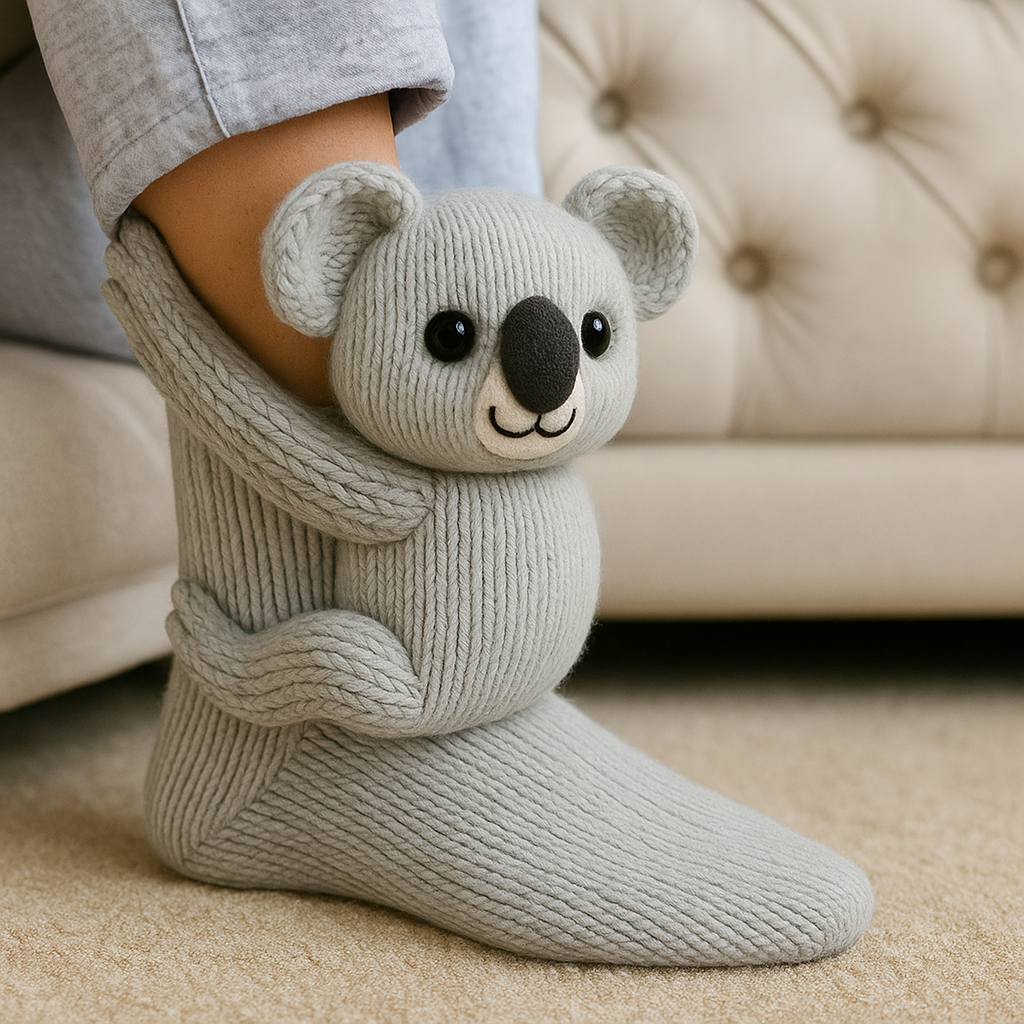Alfie | Unisex Animal Character Socks | Ribbed Knit Crew Length Novelty Socks-Socks-Eltrendio