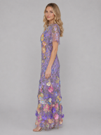 Women's 3D Floral Embroidered Tulle Maxi Dress – Elegant Occasion Gown - Image 4