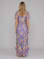 Women's 3D Floral Embroidered Tulle Maxi Dress – Elegant Occasion Gown - Image 2