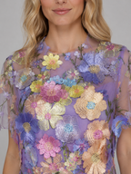 Women's 3D Floral Embroidered Tulle Maxi Dress – Elegant Occasion Gown - Image 3