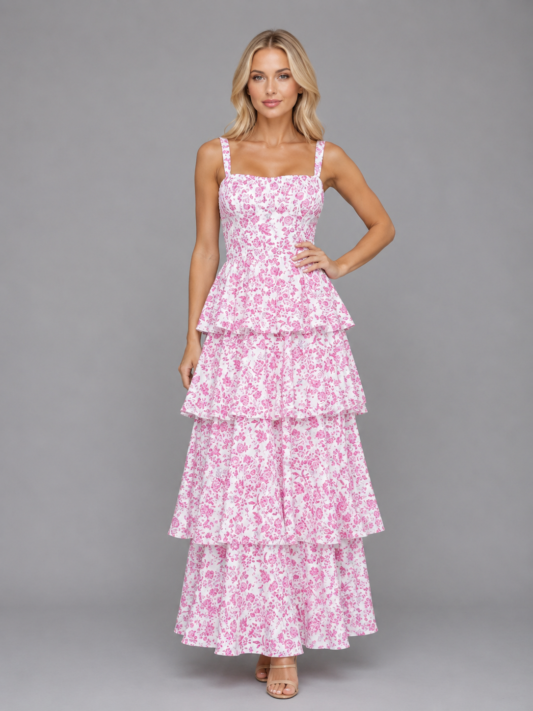 Annabelle | Women’s Maxi Dress | Tiered Floral Wedding Guest 5