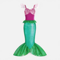 Arabella | Girls Mermaid Costume Dress | Scale Print Tail Holiday Celebration-Kids Costumes-Eltrendio