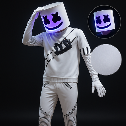 DJ Costume Polyester LED Helmet Set