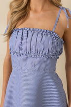 Avery | Striped Ruffle Tie Strap Mini Dress - Image 2