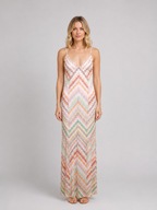 Ariella | Women’s Maxi Dress | Chevron Print Strappy Holiday