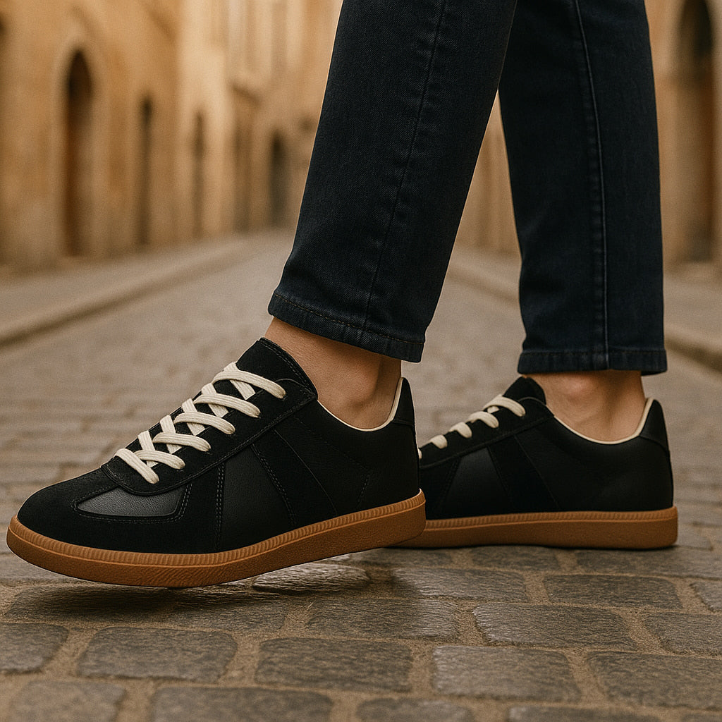 Ashbury | Men’s Lace Up Sneakers | Panel Detail Gum Sole Casual Footwear-Men Shoes-Eltrendio