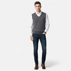 Ashwell | Men’s V Neck Sweater Vest | Sleeveless Knit Pullover Smart Casual Wear-Men Vest-Eltrendio