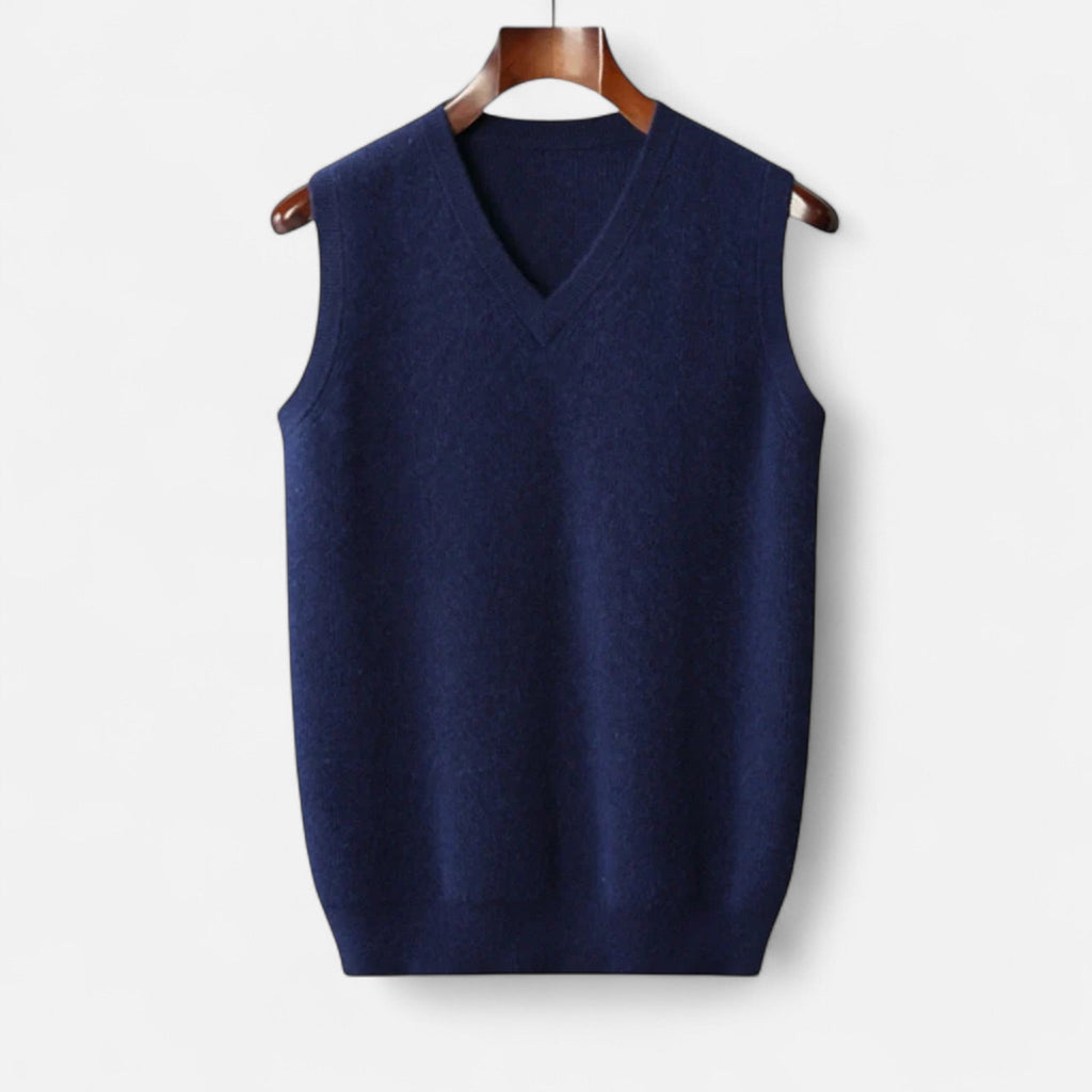 Ashwell | Men’s V Neck Sweater Vest | Sleeveless Knit Pullover Smart Casual Wear-Men Vest-Eltrendio