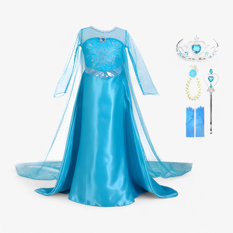 Aurora | Girls Princess Costume Dress | Long Sleeves Cape Theatrical Performance-Kids Costume Set-Eltrendio