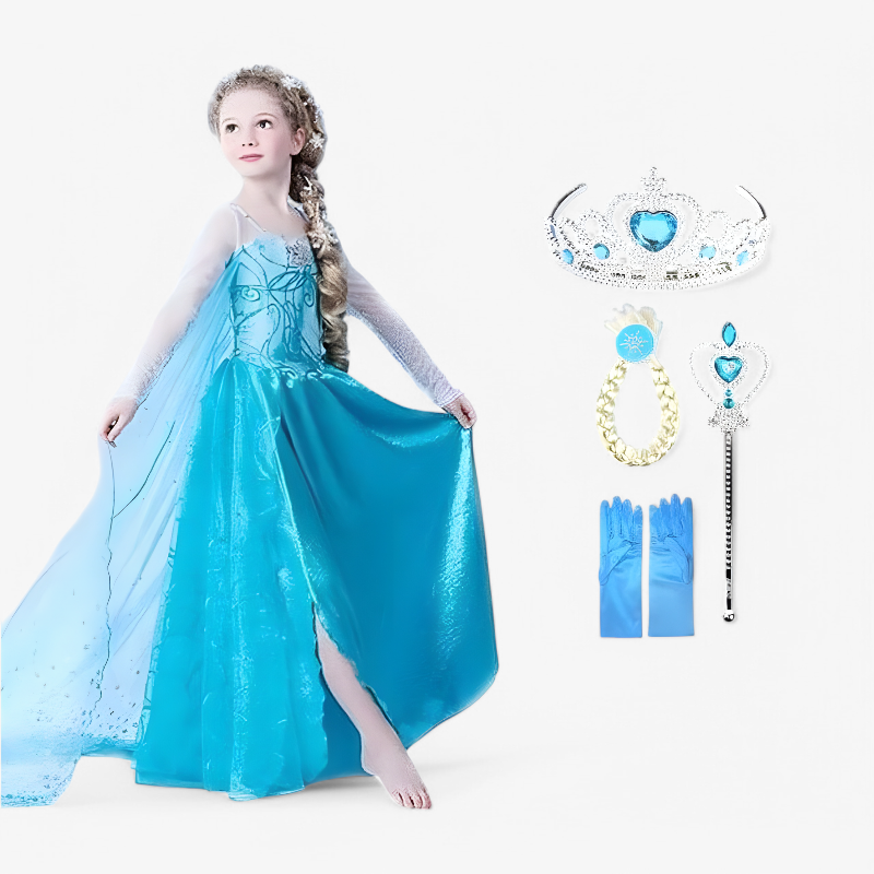 Aurora | Girls Princess Costume Dress | Long Sleeves Cape Theatrical Performance-Kids Costume Set-Eltrendio