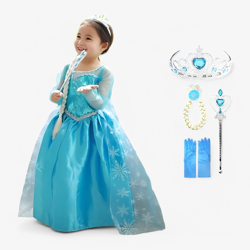Aurora | Girls Princess Costume Dress | Long Sleeves Cape Theatrical Performance-Kids Costume Set-Eltrendio
