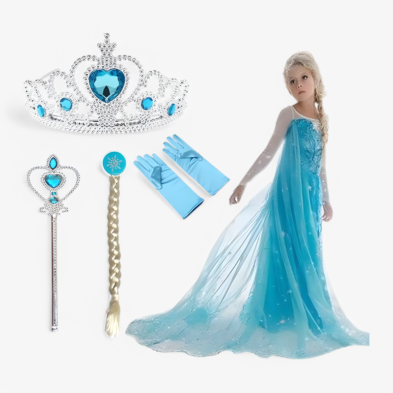 Aurora | Girls Princess Costume Dress | Long Sleeves Cape Theatrical Performance-Kids Costume Set-Eltrendio