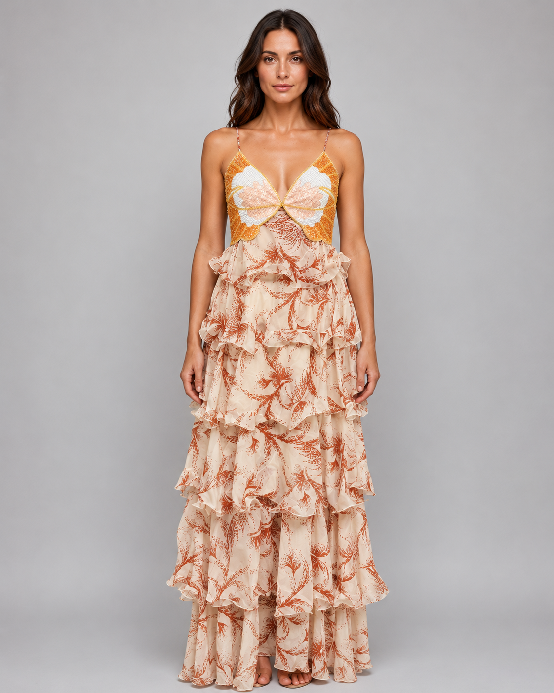 Aurora | Women’s Maxi Dress | Tiered Ruffle Floral Print