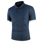 Bayside | Men’s Polo Shirt | Contrast Sleeve Trim Button Placket Casual Wear-Men Polo-Eltrendio