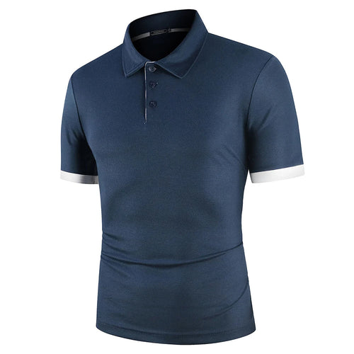 Bayside | Men’s Polo Shirt | Contrast Sleeve Trim Button Placket Casual Wear-Men Polo-Eltrendio