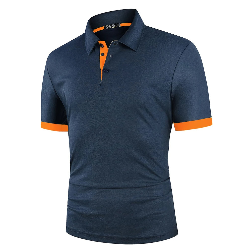 Bayside | Men’s Polo Shirt | Contrast Sleeve Trim Button Placket Casual Wear-Men Polo-Eltrendio