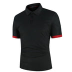Bayside | Men’s Polo Shirt | Contrast Sleeve Trim Button Placket Casual Wear-Men Polo-Eltrendio