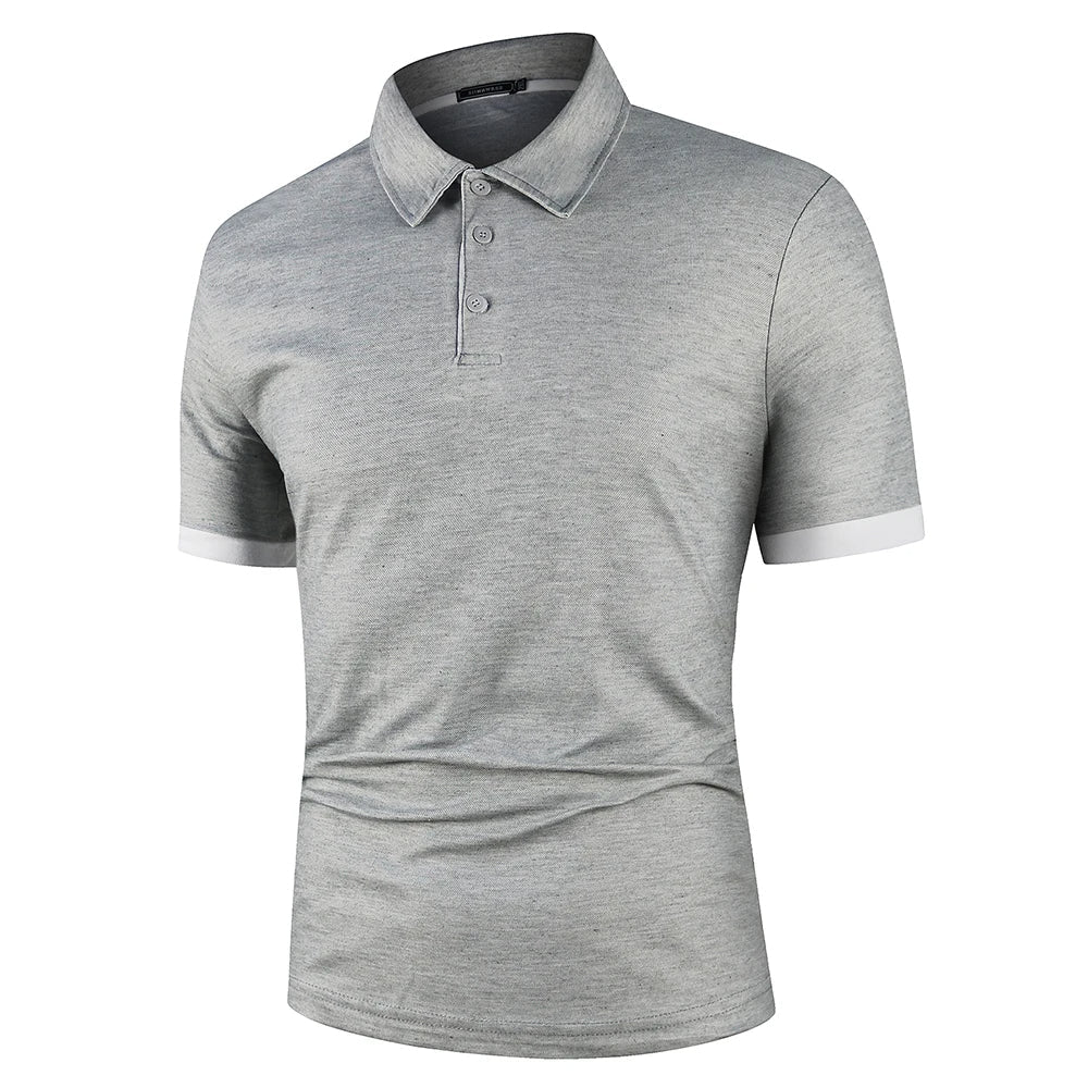 Bayside | Men’s Polo Shirt | Contrast Sleeve Trim Button Placket Casual Wear-Men Polo-Eltrendio