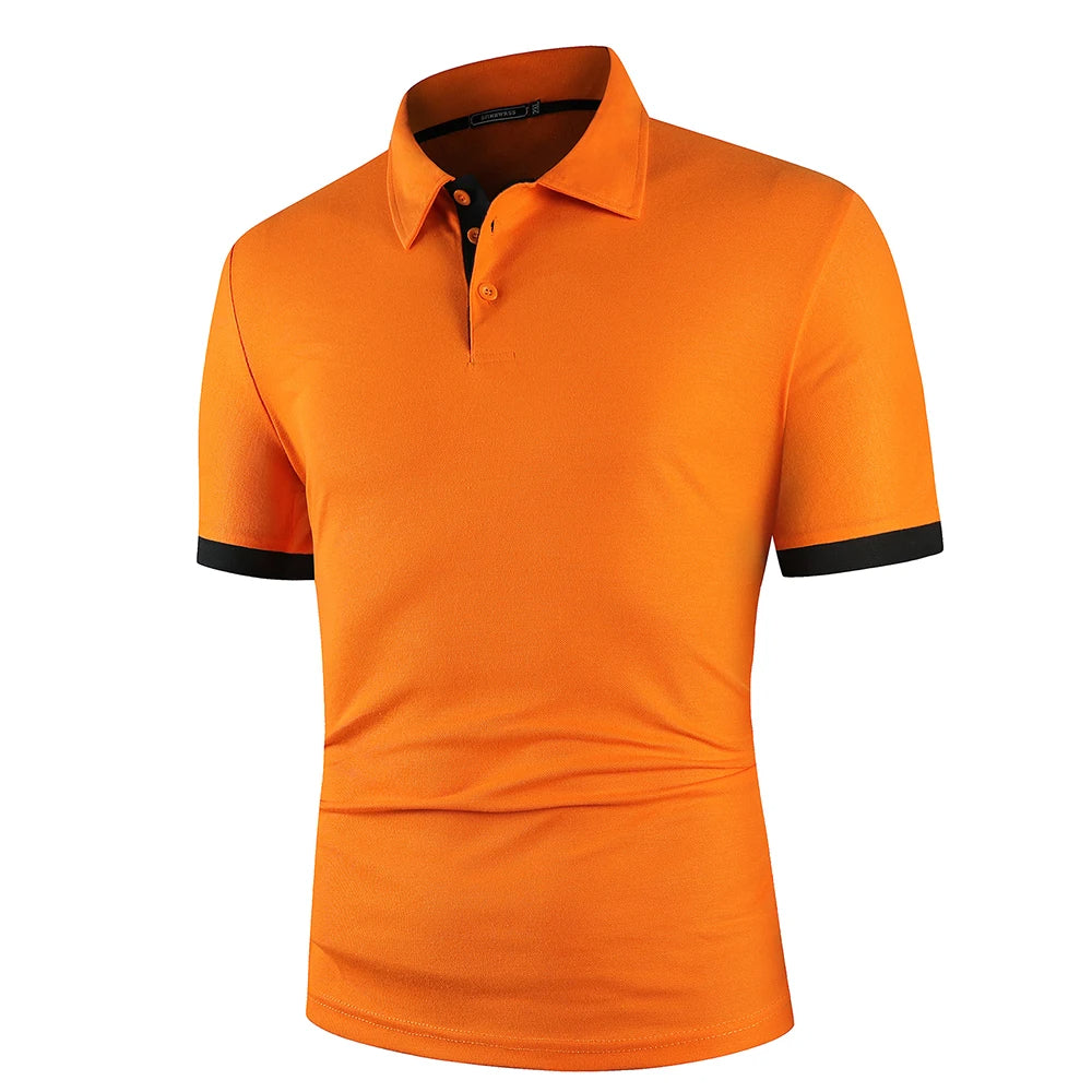 Bayside | Men’s Polo Shirt | Contrast Sleeve Trim Button Placket Casual Wear-Men Polo-Eltrendio
