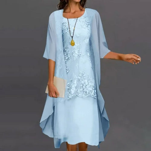 Beatrice | Women’s Dress Cardigan Set | Lace Overlay Occasion-Women Outfit Set-Eltrendio