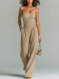 Amber | Wide-Leg Ribbed Knit Jumpsuit