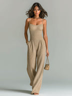 Amber | Wide-Leg Ribbed Knit Jumpsuit - Image 12