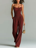 Amber | Wide-Leg Ribbed Knit Jumpsuit - Image 2